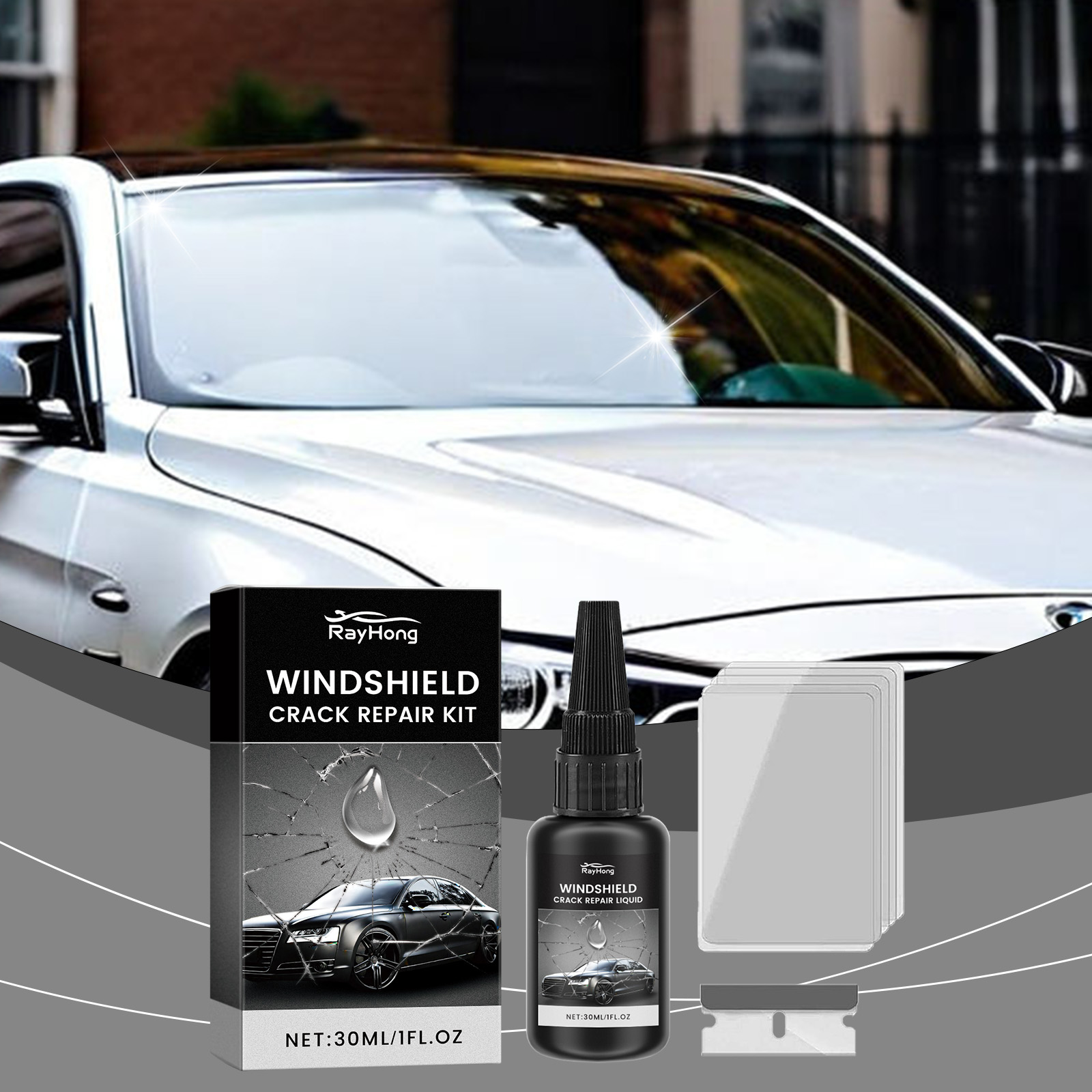 Liquid Uv Glue Kit - Colle de réparation pour pare-brise –